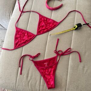 Blackbough Red Floral Bikini Set